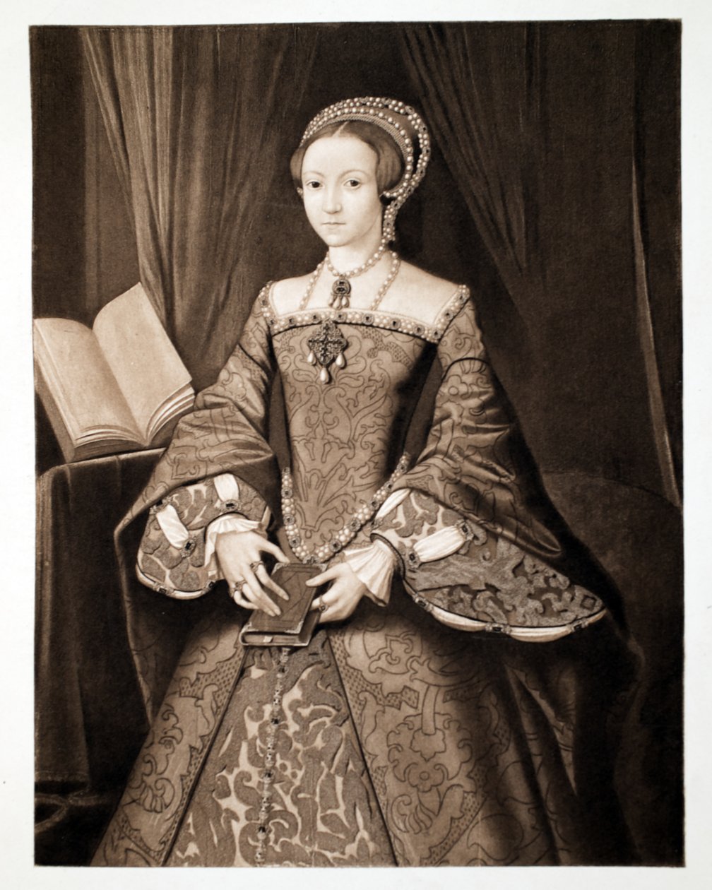 Princesa Elizabeth, mais tarde Rainha Elizabeth I, c.1547, pub. 1902 (collotype) de Guillaume Scrots