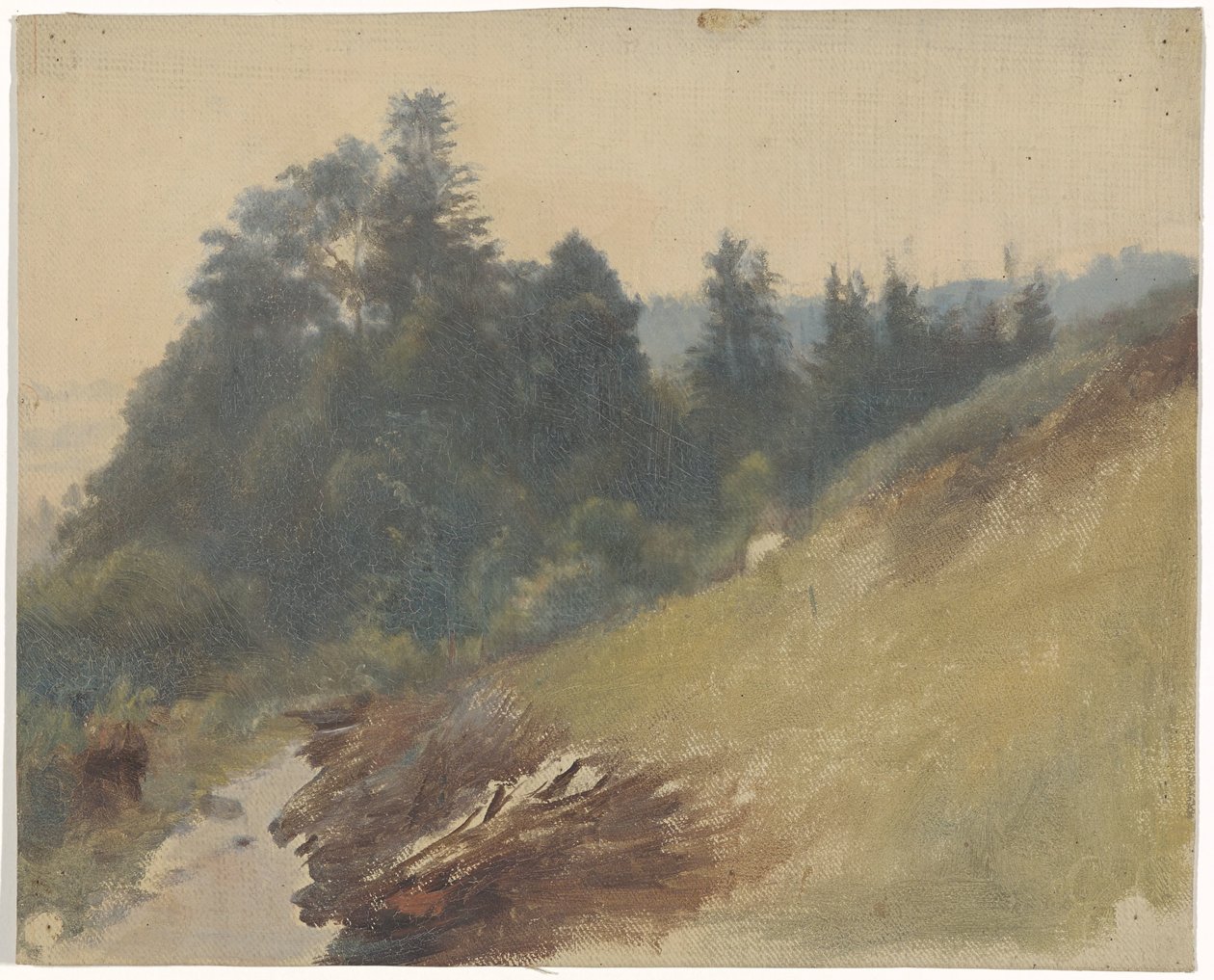 Inclinação da montanha com pinheiros de Guillaume Anne van der Brugghen