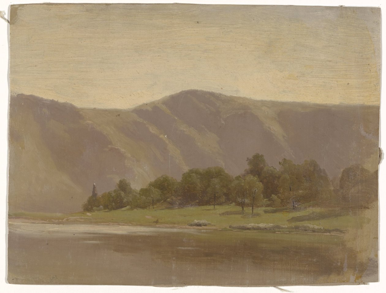 Rio no sopé de uma cadeia de montanhas de Guillaume Anne van der Brugghen