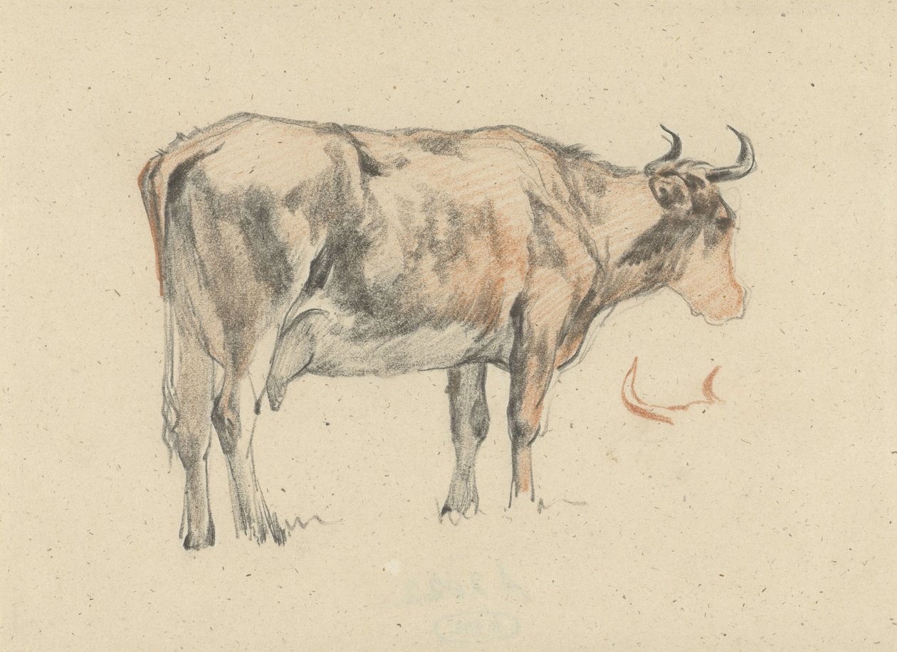 Vaca em pé, à direita de Guillaume Anne van der Brugghen