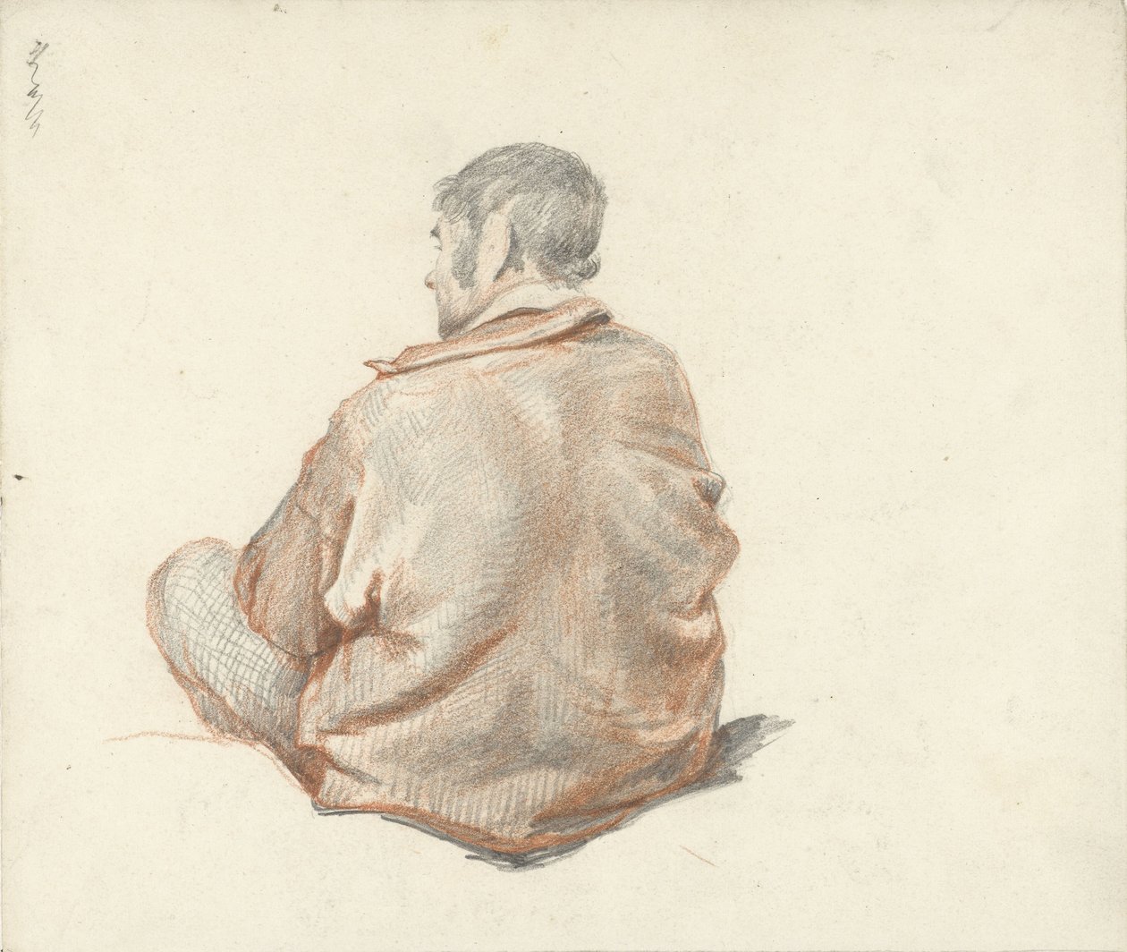 Homem sentado, visto de costas de Guillaume Anne van der Brugghen