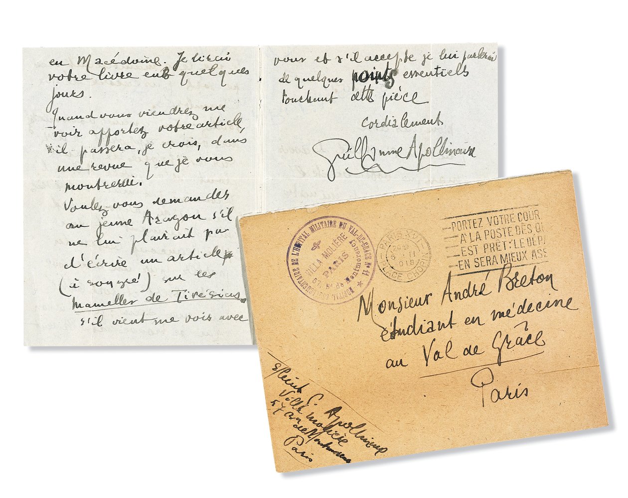 Carta a Andre Breton, 1918 de Guillaume Apollinaire