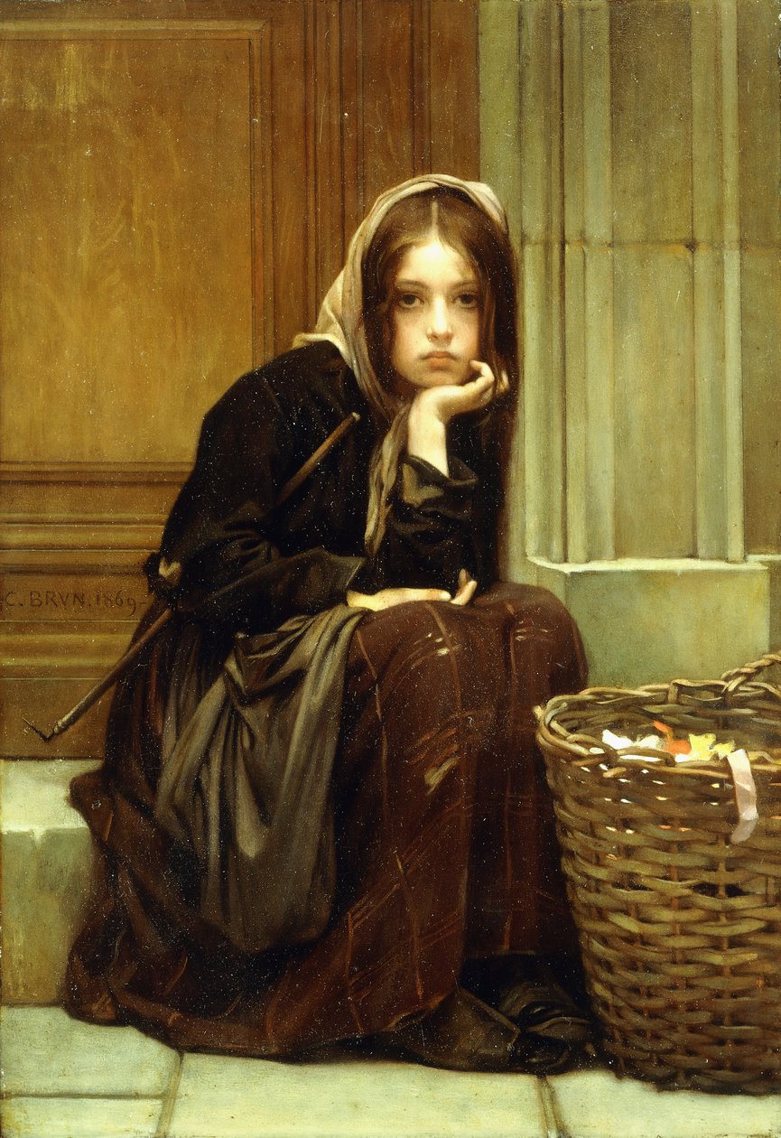 Uma cesta de fitas, 1869 de Guillaume Charles Brun