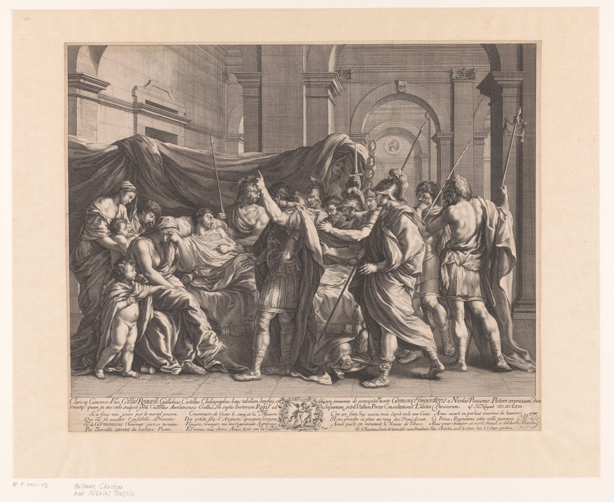 Germanicus no seu leito de morte de Guillaume Chasteau