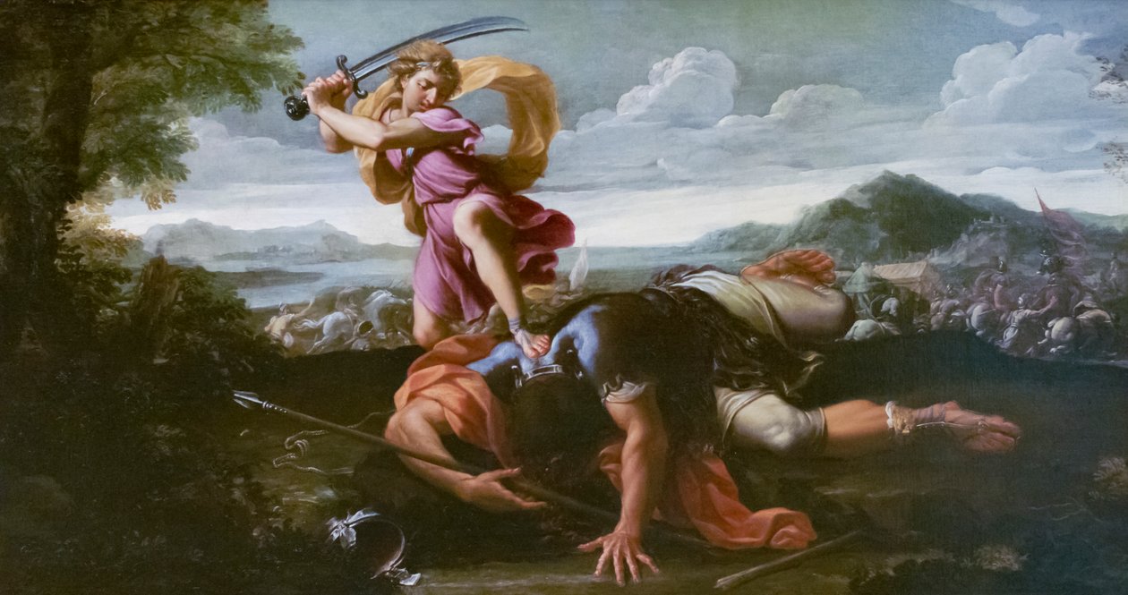 David e Golias, finais dos anos 1650 (óleo sobre tela) de Guillaume Courtois