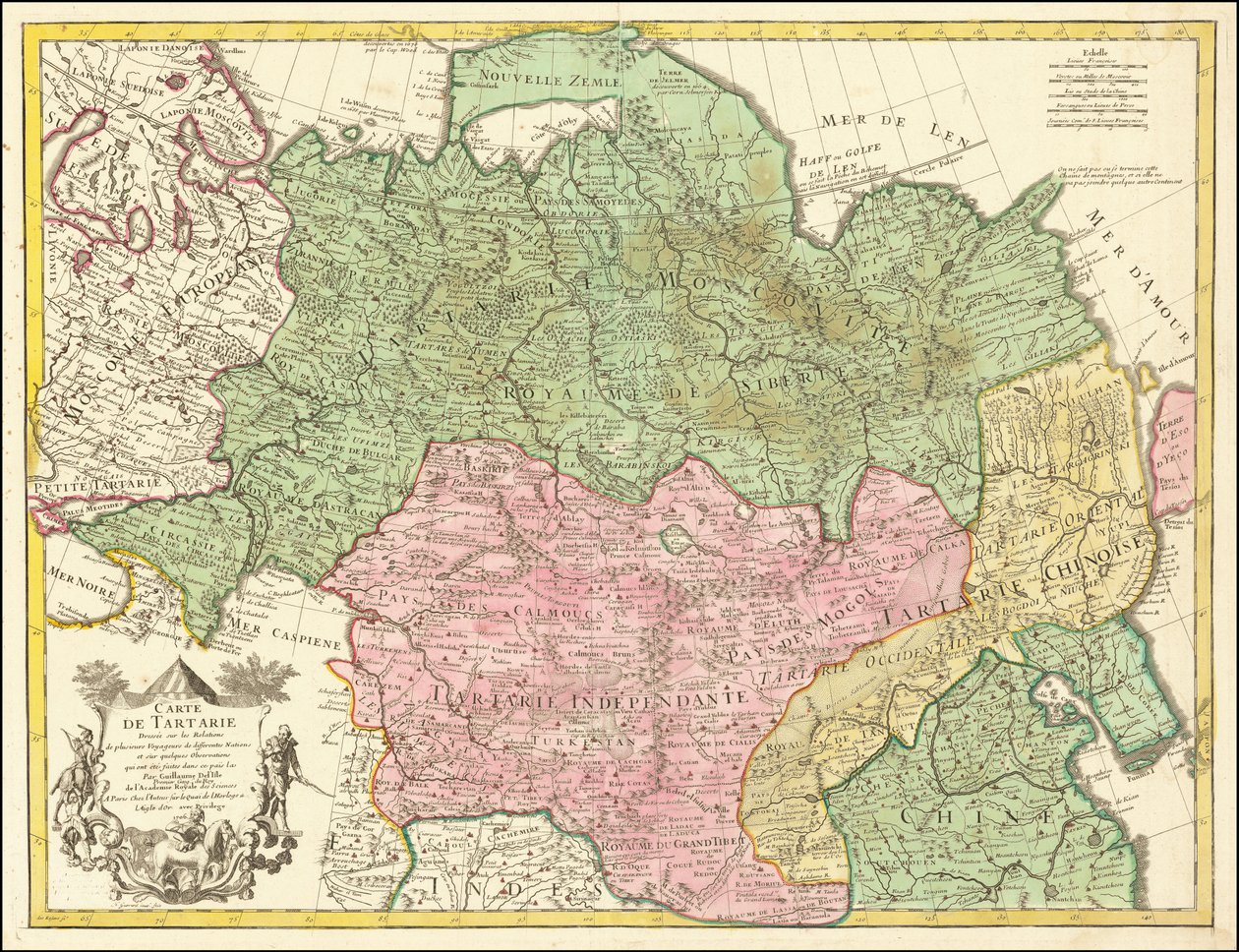 Mapa da Tartária de 1706 por Guillaume de L