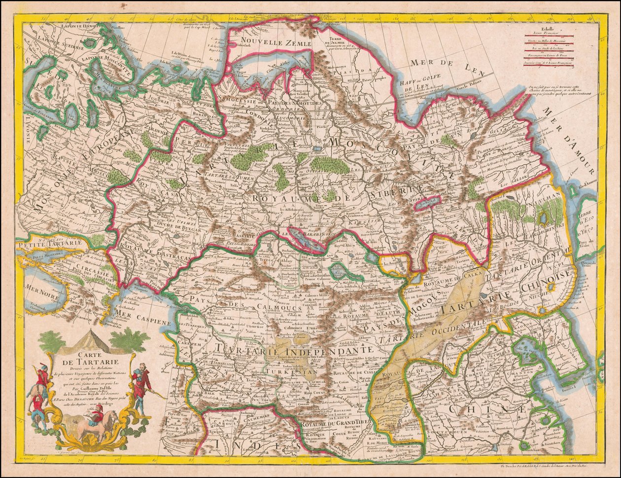 Mapa de 1766 - Mapa da Tartária elaborado com base em relações de Guillaume Delisle
