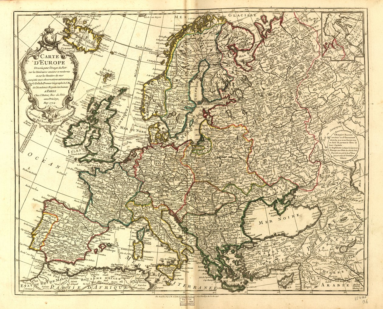 Mapa da Europa. LOC 97683588 de Guillaume Delisle