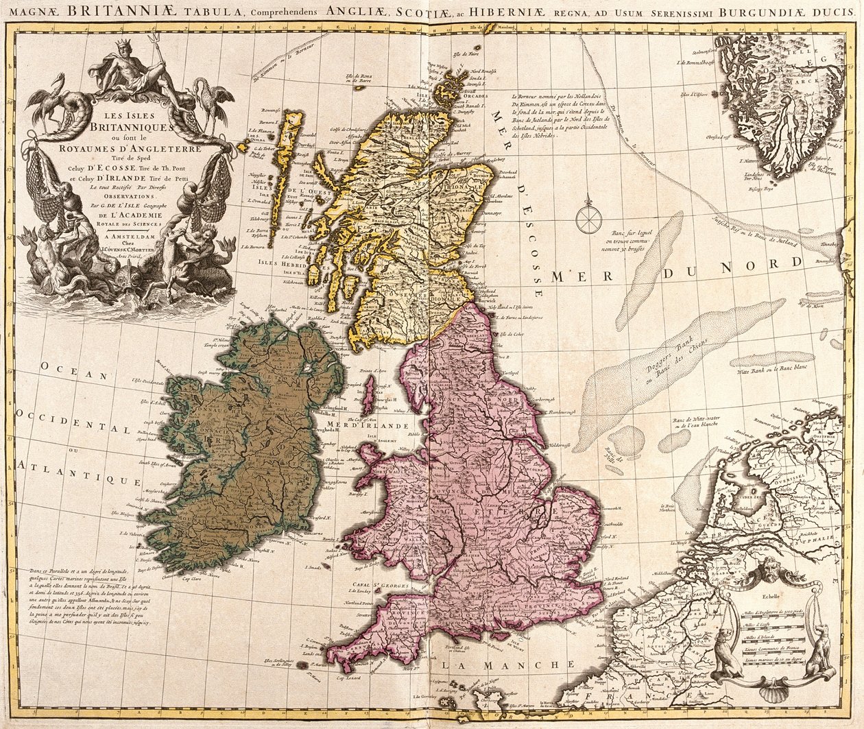Grã-Bretanha e Irlanda de Guillaume Delisle