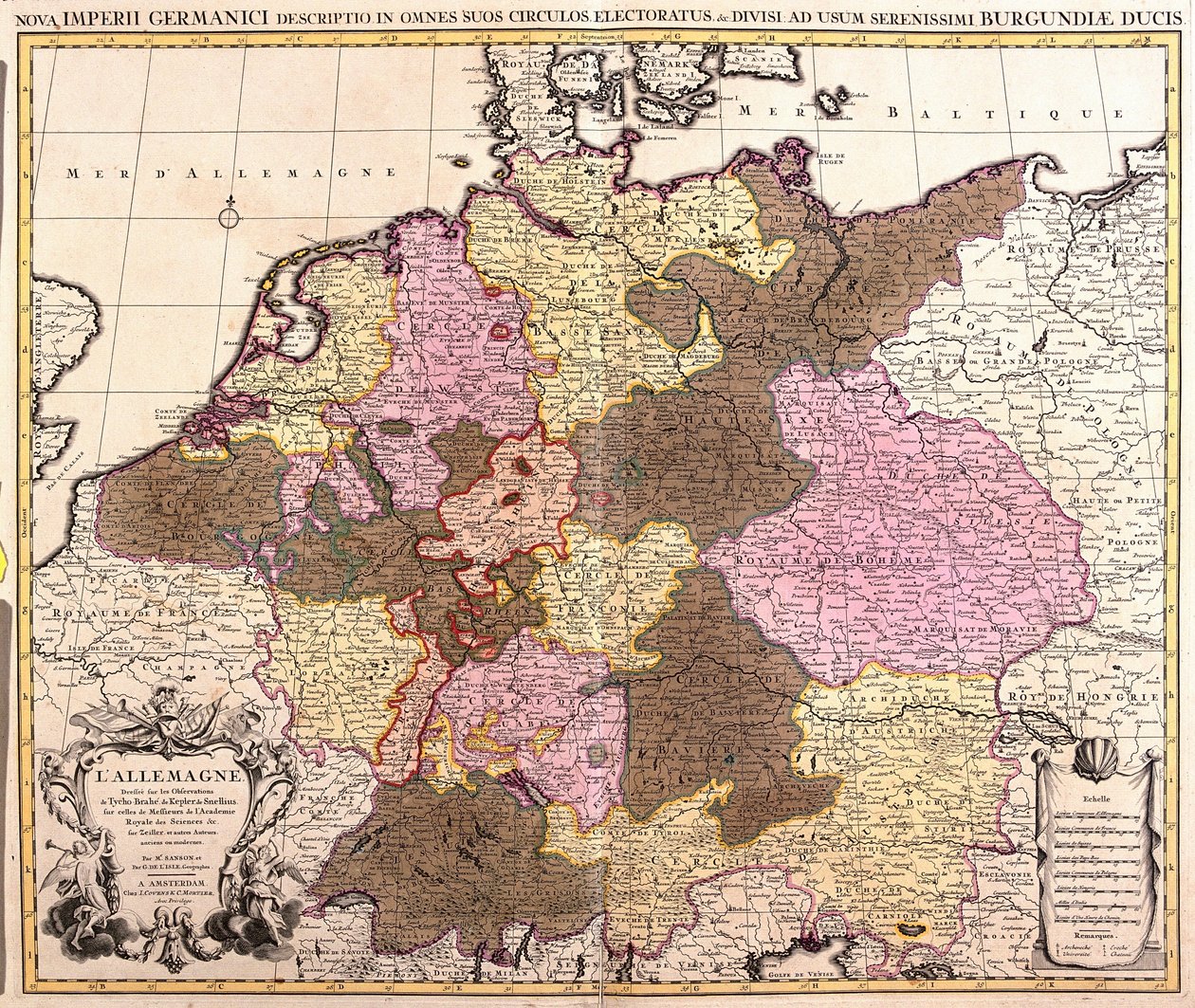 Mapa da Alemanha (gravura de Guillaume Delisle