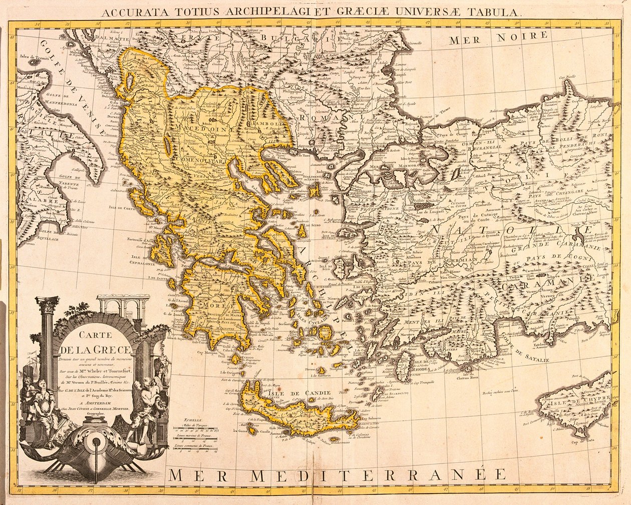 Mapa da Grécia(gravura de Guillaume Delisle