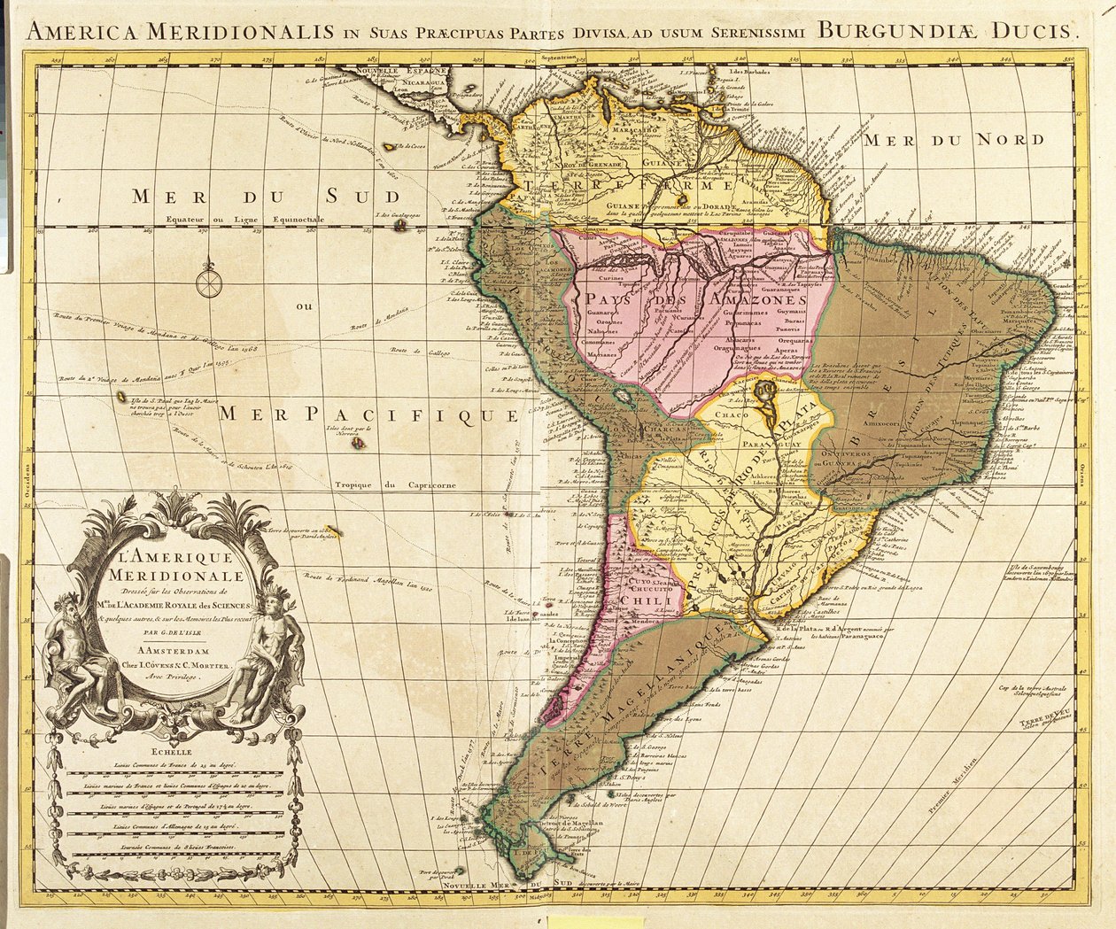 Mapa da América do Sul (gravura de Guillaume Delisle