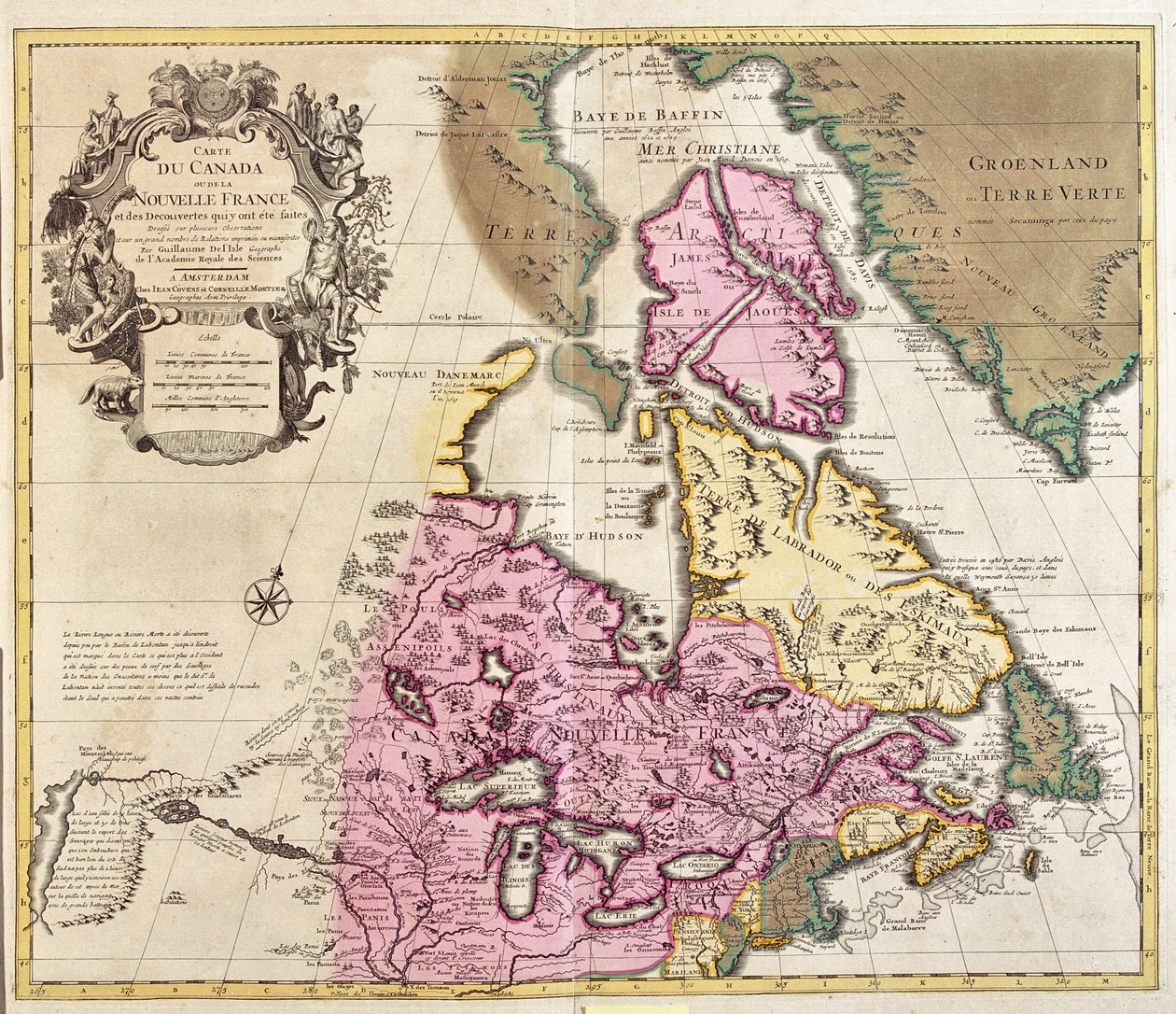Ontário, Quebeque, Nova Escócia, Nova Brunswick, Manitoba, Nunavut, Ilha do Príncipe Eduardo, Terra Nova e Labrador, Canadá, Gronelândia de Guillaume Delisle
