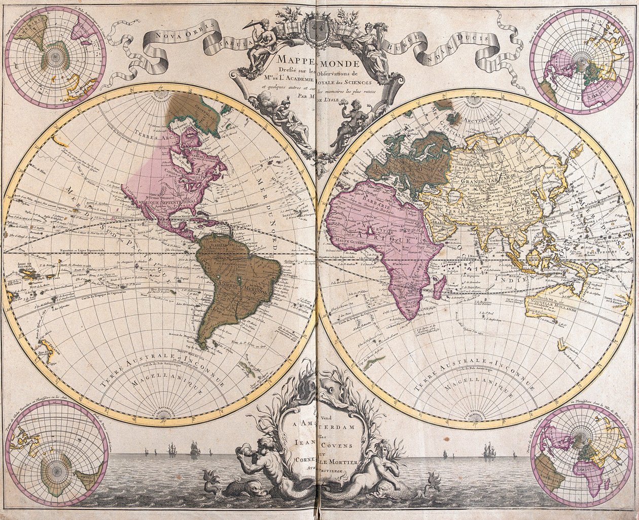 Planisphere World (gravura de Guillaume Delisle