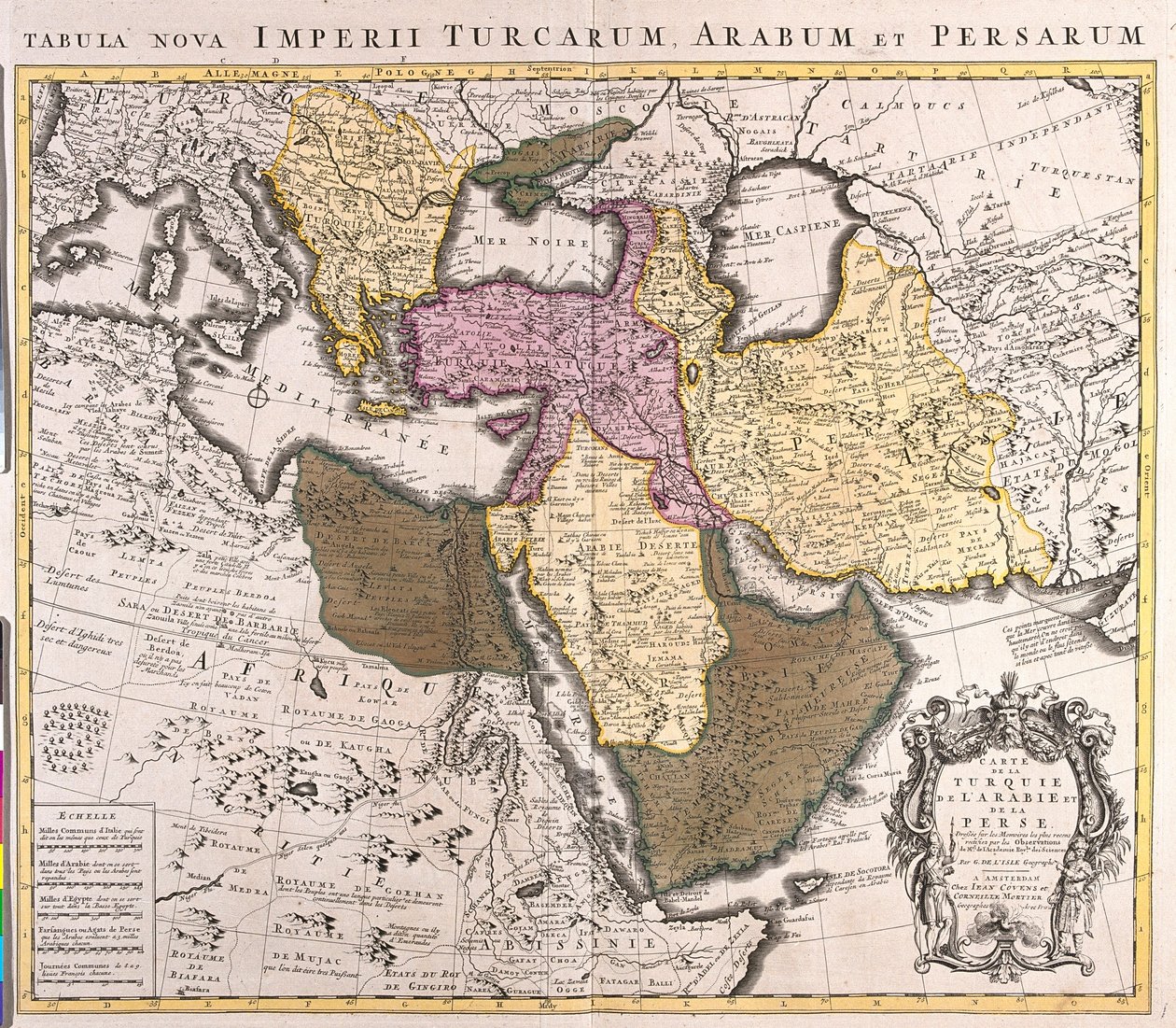 Sul da Eslováquia, Eslovénia, Croácia, Hungria, Roménia, Moldávia, Sul da Ucrânia, Bósnia-Herzegovina, Sérvia e Montenegro, Bulgária, Albânia, República da Macedónia, Grécia, Turquia, Geórgia, Arménia, Azerbaijão, Irão, Chipre, Síria, Iraque, Leste da Líbi de Guillaume Delisle