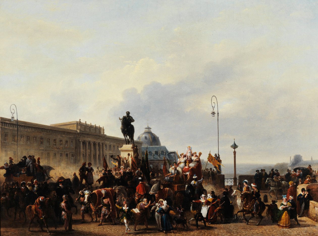 Baile de máscaras na Pont Neuf de Guillaume Frederic Ronmy