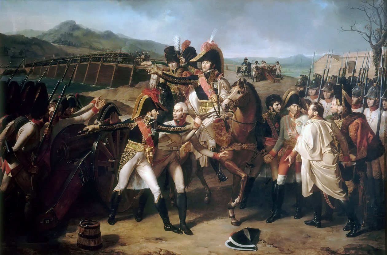 Surpresa na ponte sobre o Danúbio em 13 de novembro de 1805 de Guillaume Guillon Lethière