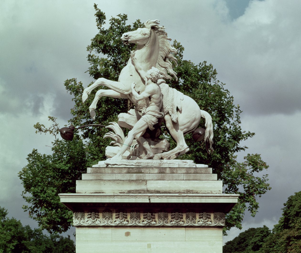 Um dos dois &39;Marly Horses&39;, 1739-45 (mármore) de Guillaume I Coustou