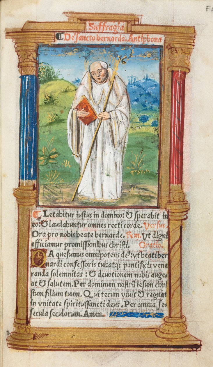 Livro de horas impresso (uso de Roma): fol. 108r, S. Bernardo de Claraval de Guillaume Le Rouge