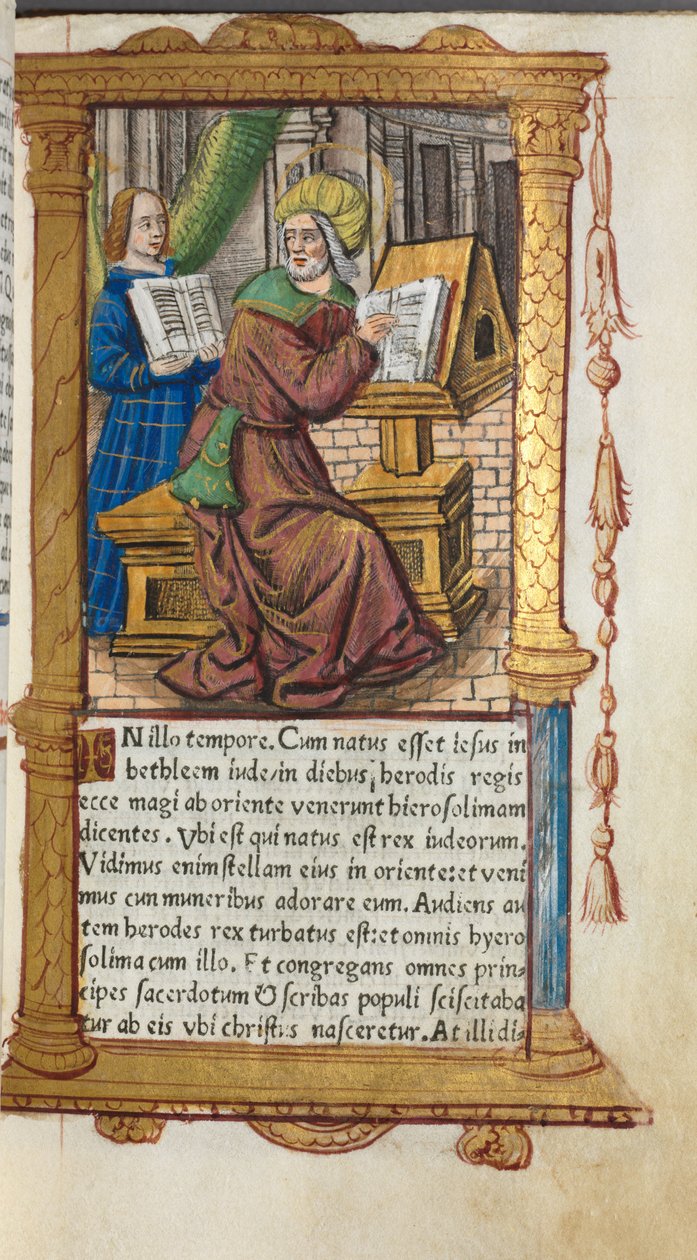 Livro de horas impresso (uso de Roma): fol. 19r, S. Mateus de Guillaume Le Rouge