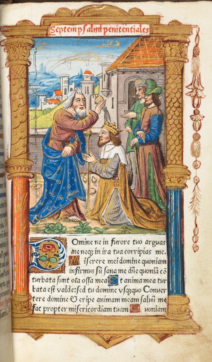 Livro de horas impresso (uso de Roma): fol. 65r, David e Samuel de Guillaume Le Rouge