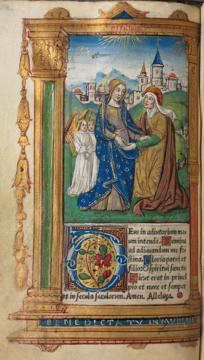 Livro Impresso das Horas de Uso de Roma: fol.29v, A Visitação, 1510. de Guillaume Le Rouge
