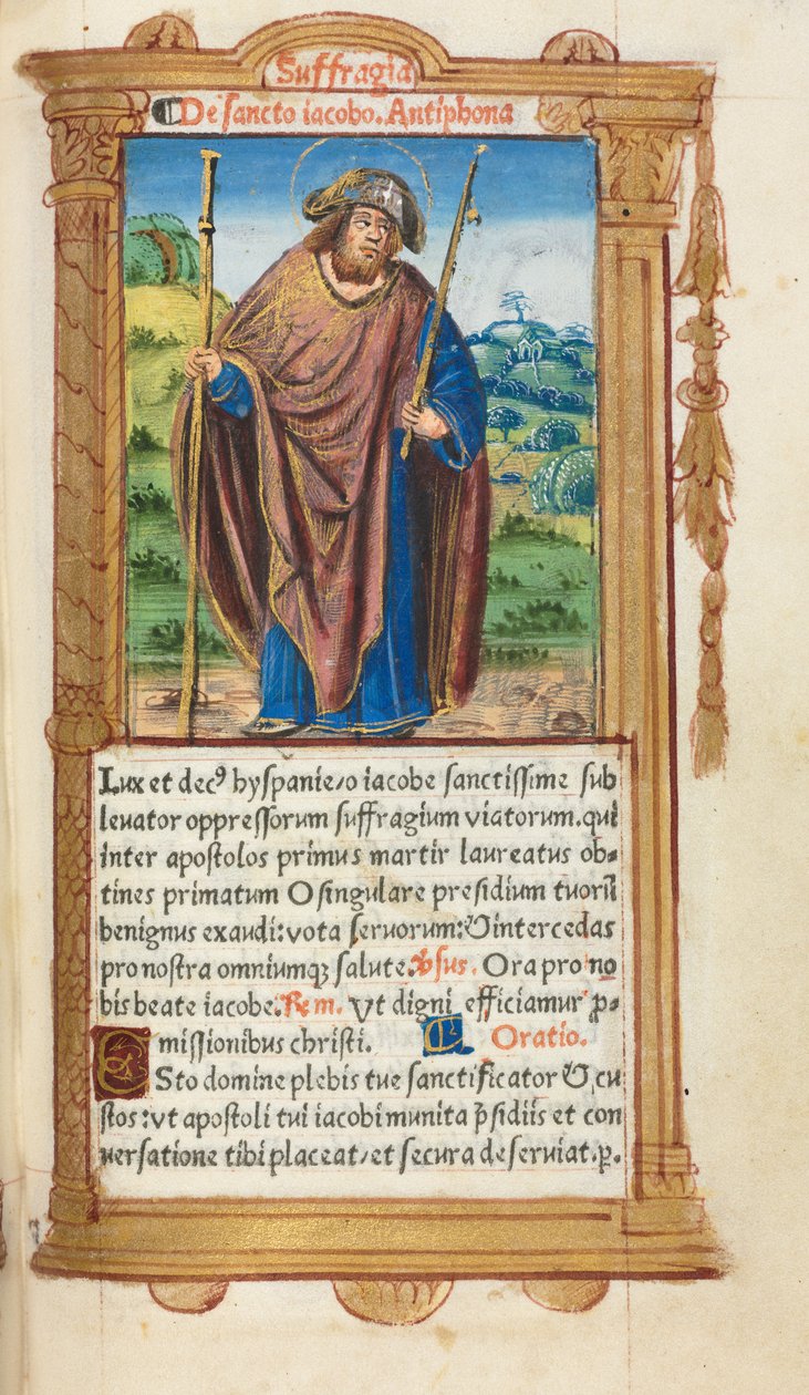 Livro das Horas Impresso Uso de Roma: fol. 100r, São Tiago Maior, 1510. de Guillaume Le Rouge