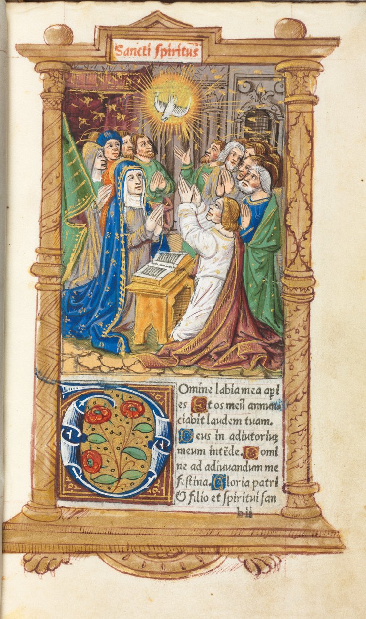 Livro das Horas Impresso Uso de Roma: fol. 58r, Pentecostes, 1510. de Guillaume Le Rouge