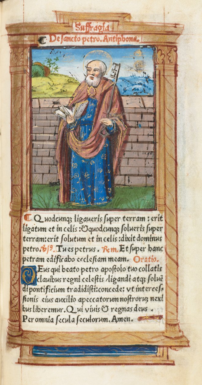 Livro das Horas Impresso Uso de Roma: fol. 99r, São Pedro, 1510. de Guillaume Le Rouge