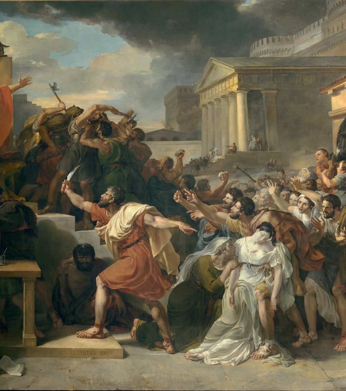 Detalhe de: Morte da Virgínia de Guillaume Lethiere