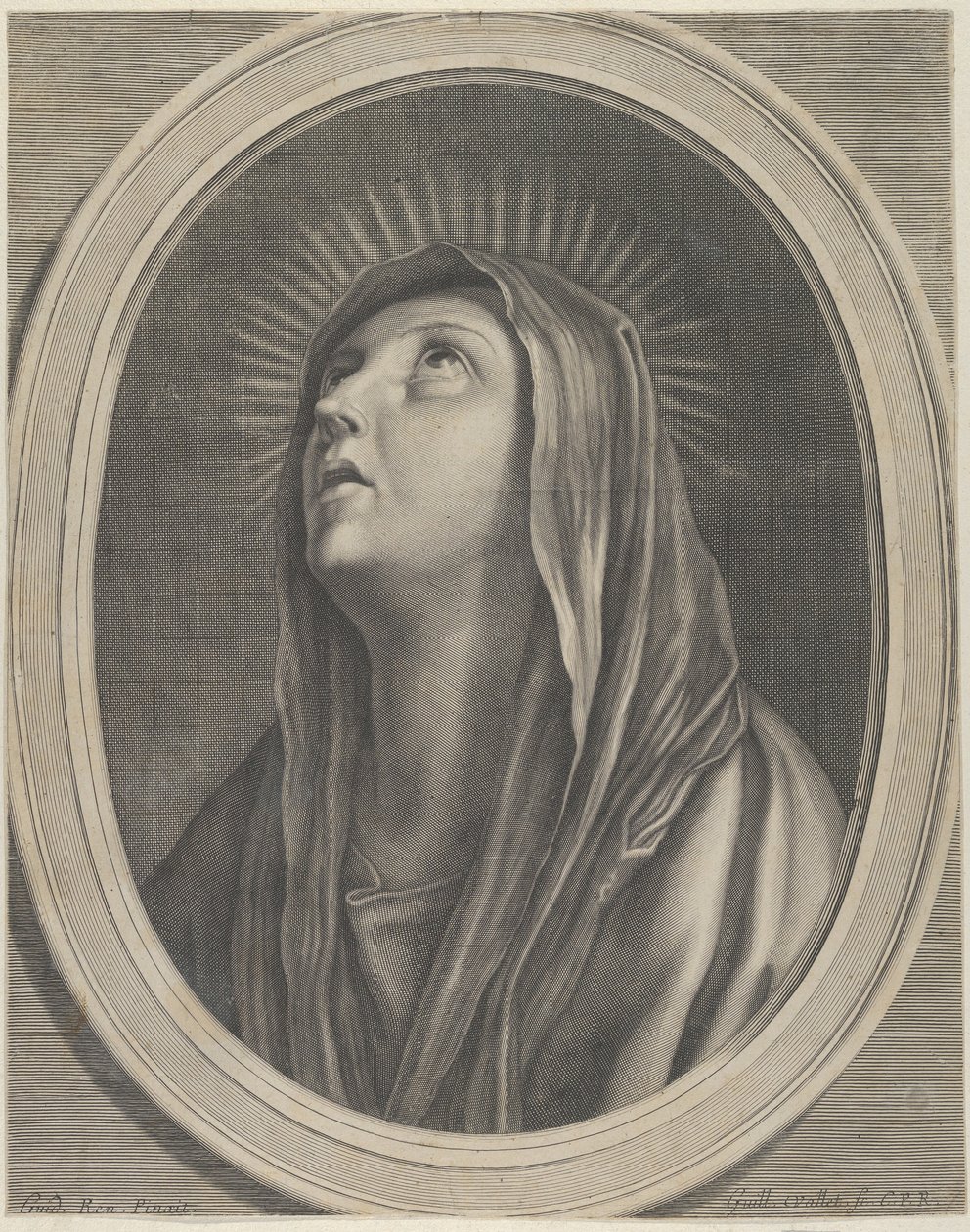 A Virgem olhando para cima..., ca. 1650-1704. de Guillaume Vallet