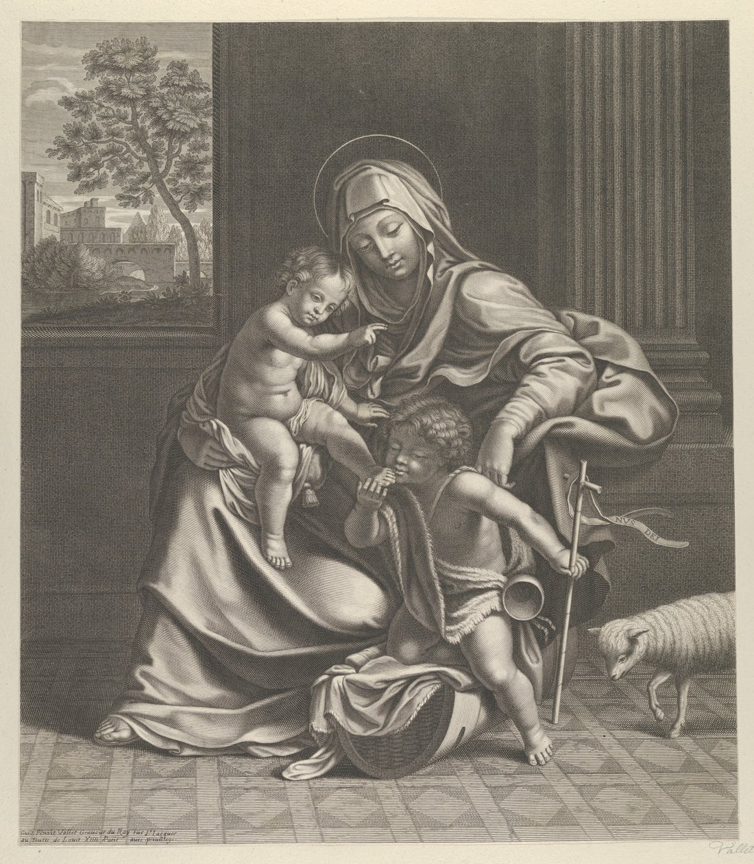 A Virgem sentada com o Menino Jesus no colo..., ca. 1650-1704. de Guillaume Vallet