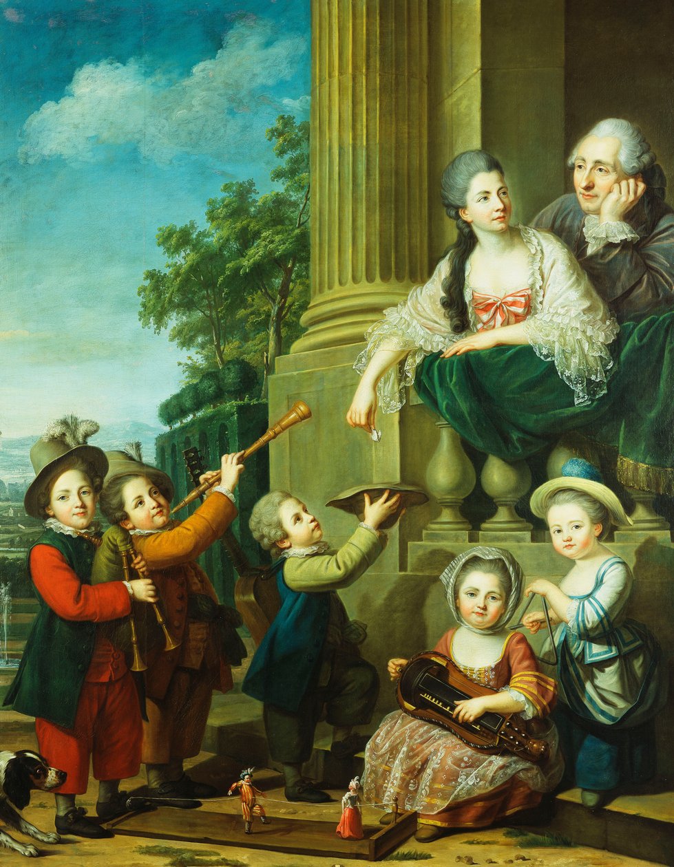 Um retrato de grupo da família Perceval de Guillaume Voiriot