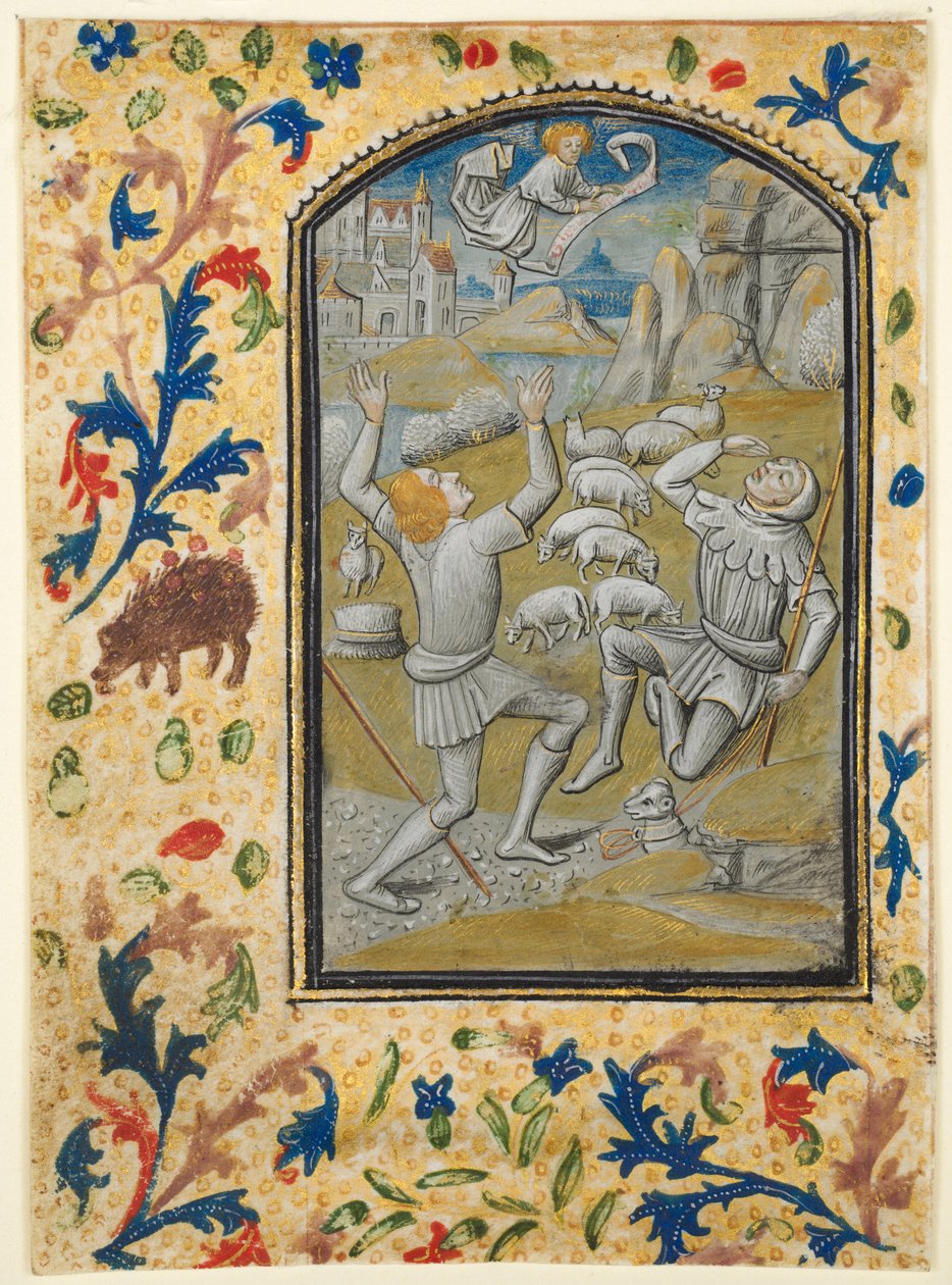 Folha de um Livro de Horas: Coroação da Virgem, c. 1470-1480. de Guillaume Vrelant