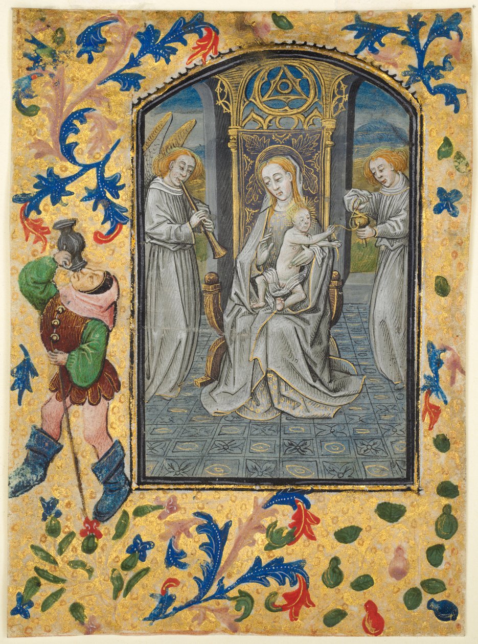 Folha de um livro de horas: Apresentação no templo, c. 1470-1480. de Guillaume Vrelant