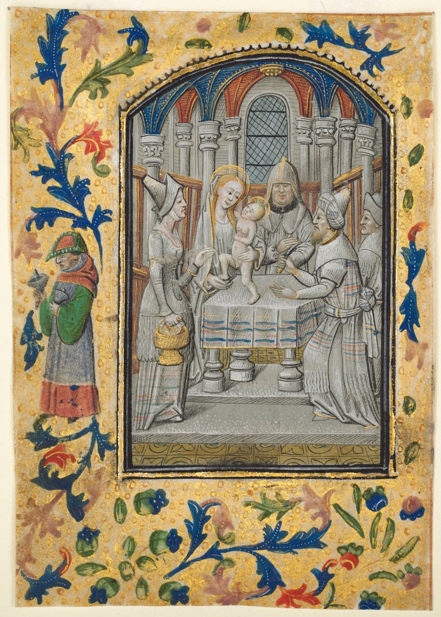 Folha de um Livro de Horas: A Visitação, c. 1470-1480. de Guillaume Vrelant
