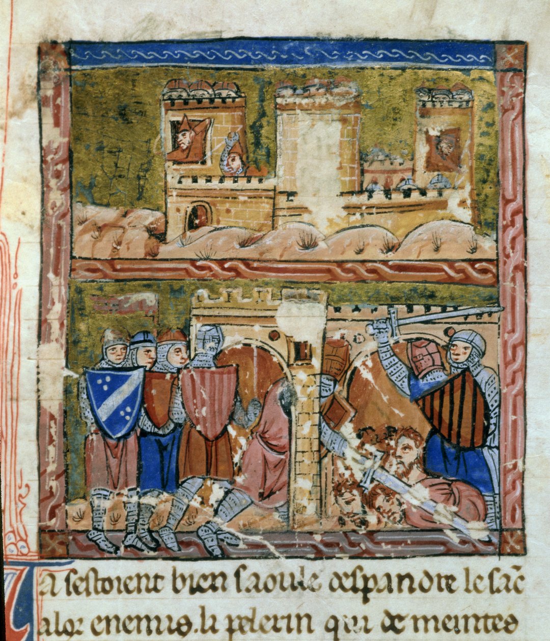 História em miniatura do exterior - mar por Guillaume of Tire de Guillaume de Tyr