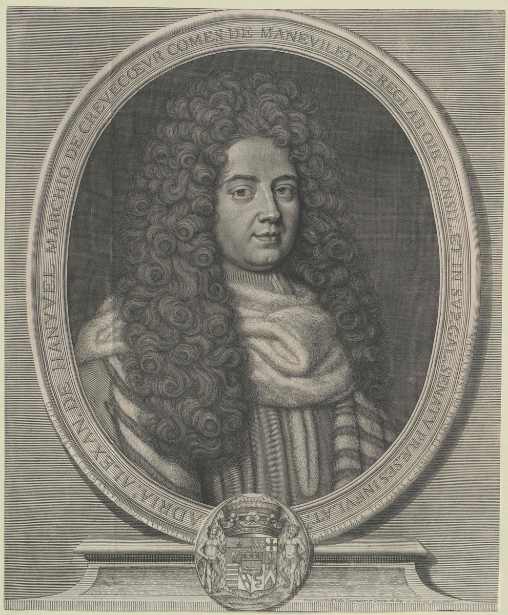 Adrien-Alexandre marquês Comte de Manevilette Crevecoeur (gravura) de Guillelmus Vallet
