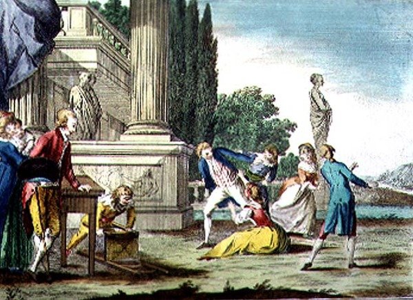 Florentine Games, Madonna Fruscellina (gravura a cores) de Guiseppe Piattoli