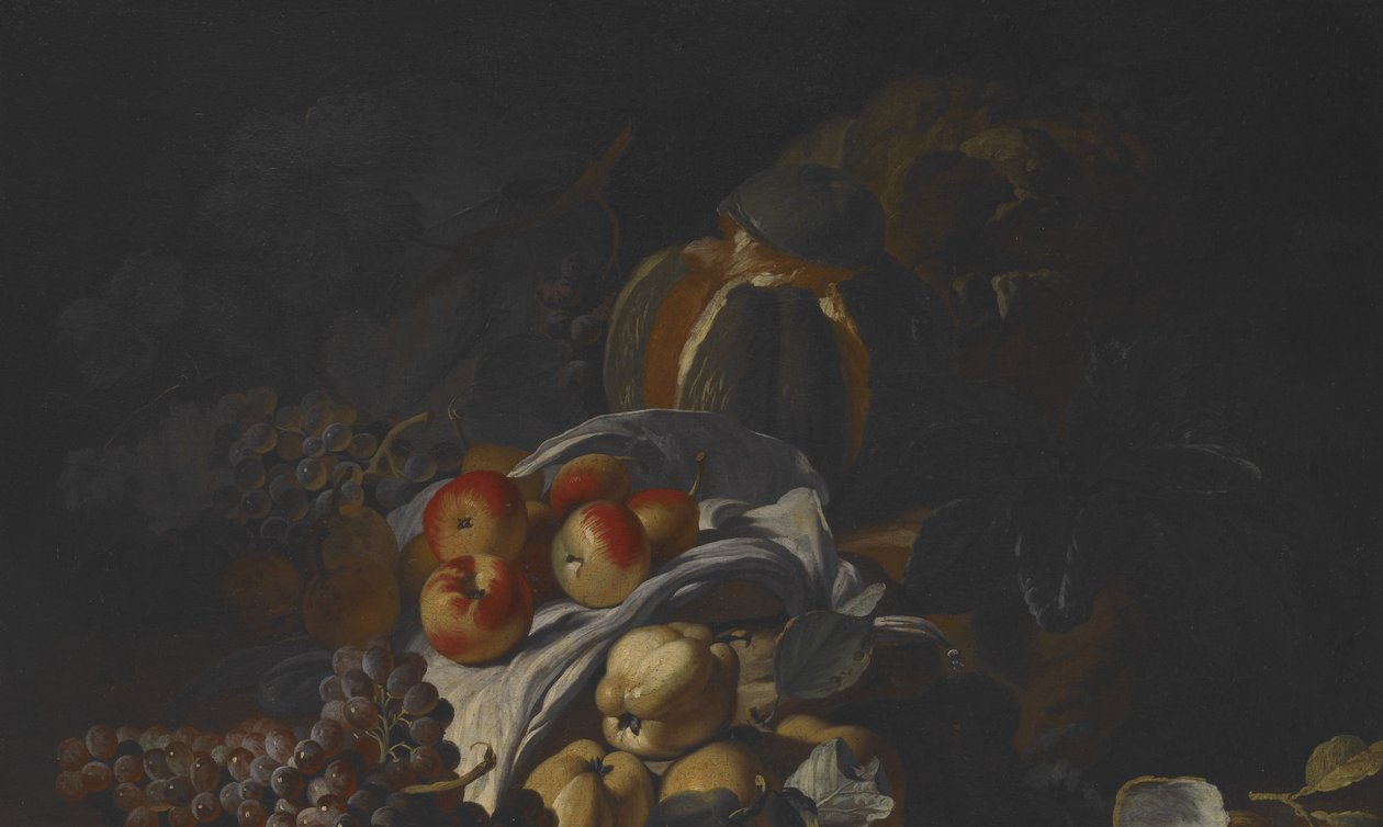 Fruta Natureza Morta (óleo sobre tela) de Guiseppe Ruoppolo