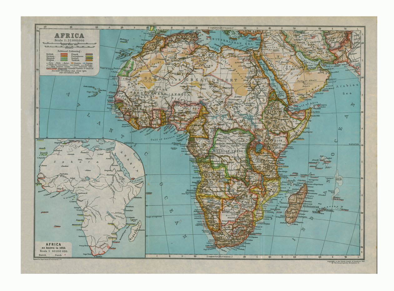 Mapa da África, c1910 de Gull Engraving Company