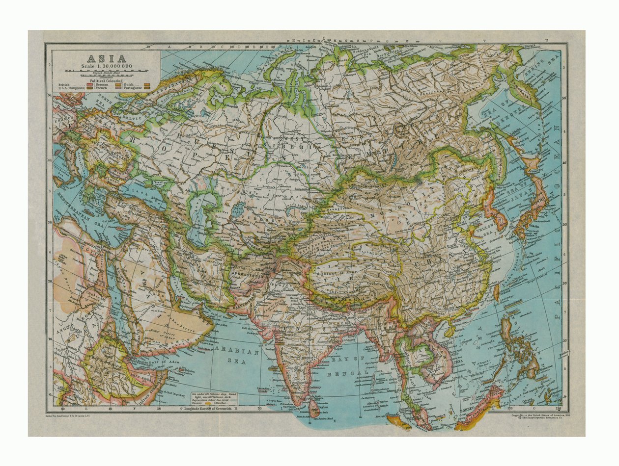 Mapa da Ásia, c1910 de Gull Engraving Company
