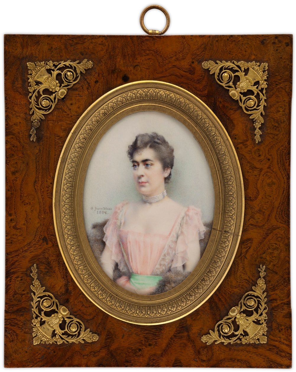 Retrato em miniatura da jovem baronesa Delort de Gléon de Gunnar Berndtson