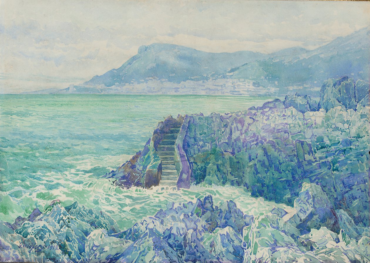 Pedras em uma praia na Cote d&39;Azur de Gunnar Widforss