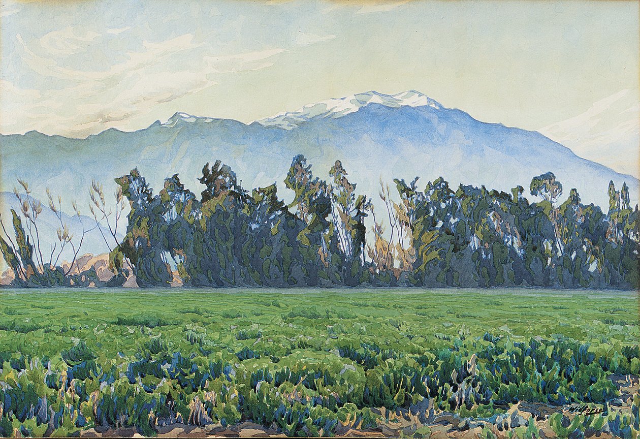 As montanhas de Sierra Nevada (w - c no papel) de Gunnar Widforss