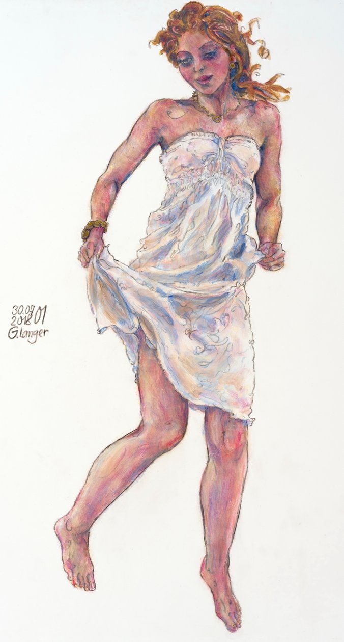 Retrato de mulher, despertando na primavera de Gunter Langer