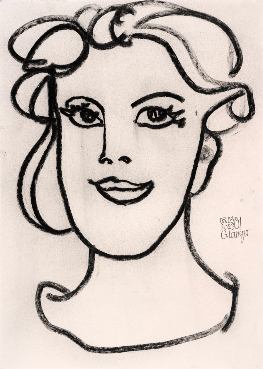 Retrato de uma mulher minimalista de Gunter Langer
