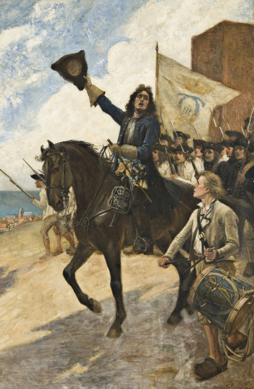 Magnus Stenbock na Batalha de Helsingborg de Gustaf Cederström