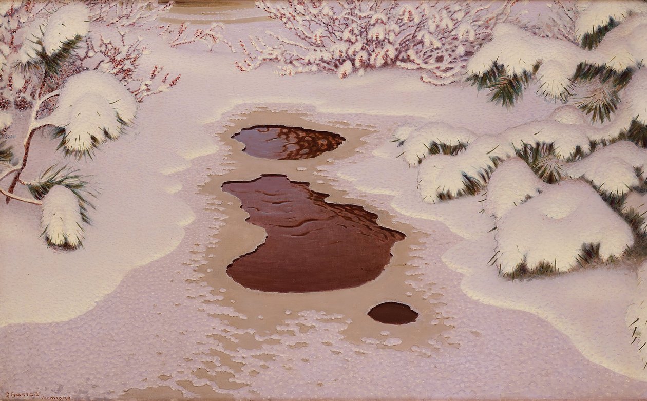 Primavera no inverno. de Gustaf Fjaestad
