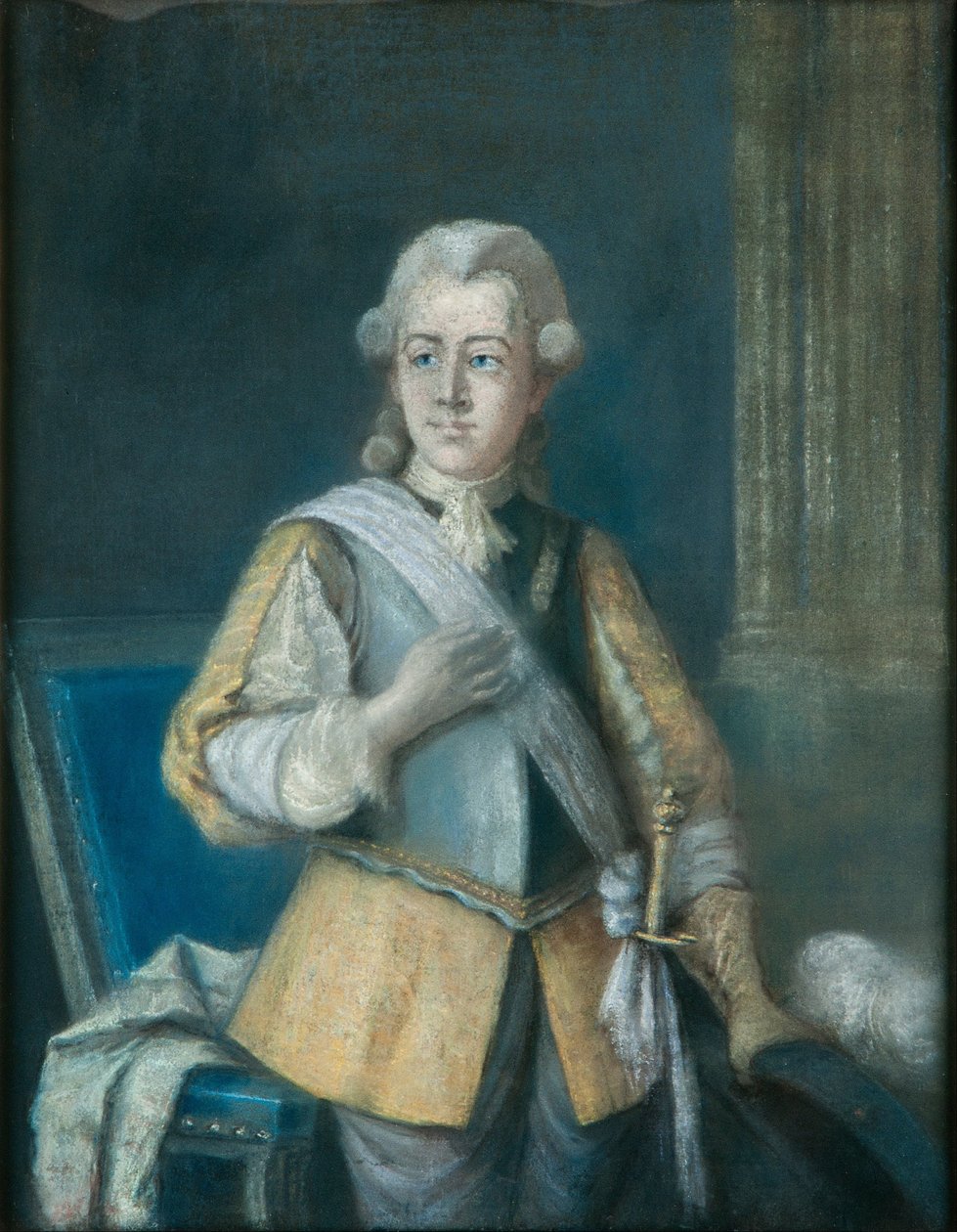 Gustav III, Rei da Suécia 1772-1792, em um vestido inspirado em Gustavus Adolphus de Gustaf L Lundberg